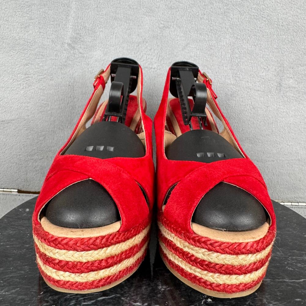 Palomitas by Paloma Barcelo Red Wedge Espadrille Shoes Women’s Size 39/ 8.5-9 US - Picture 2 of 8